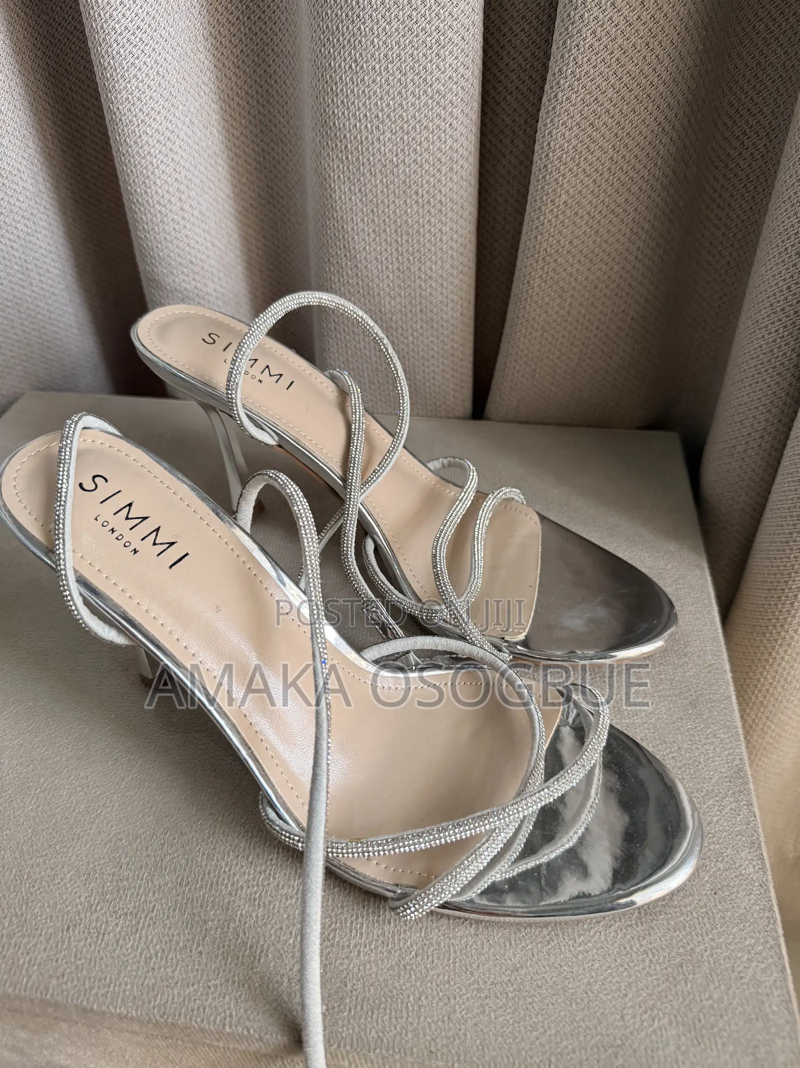 Simmi London Silver Embellished Sandals