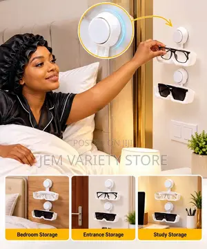 1pc Suction Cup Glasses Storage Rack