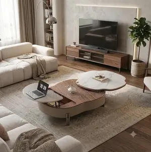 Cloud-Shaped Lift-Top Coffee Table
