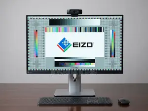 Clean EIZO ColorEdge Monitor With External Webcam & Stand
