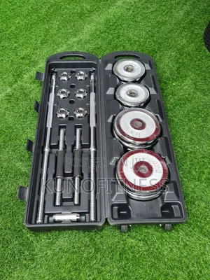 50KG Adjustable Chrome Dumbbell & Barbell Set