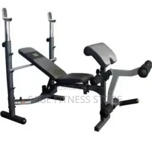 Adjustable Weight Bench, Barbell Rack, Preacher Curl & Leg Developer
