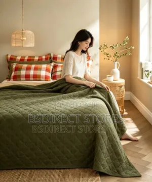 Dunelm the Edited Life Kemble Olive Bedspread 100% Cotton