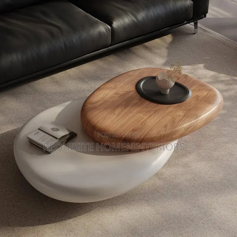 Dual-Layer Pebble Coffee Table