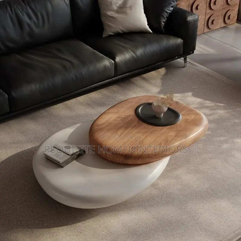Dual-Layer Pebble Coffee Table