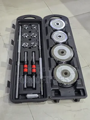Heavy-Duty 50kg Iron Dumbbell Set With Barbell Rod