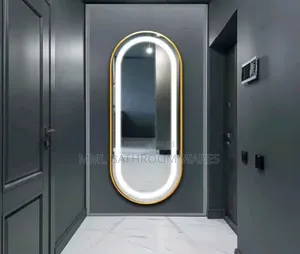 Wall Mounted Bathroom LED Mirrors With Gold Frame