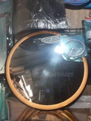 Round Black Frame Wall Mount Bathroom Mirror With LED Light