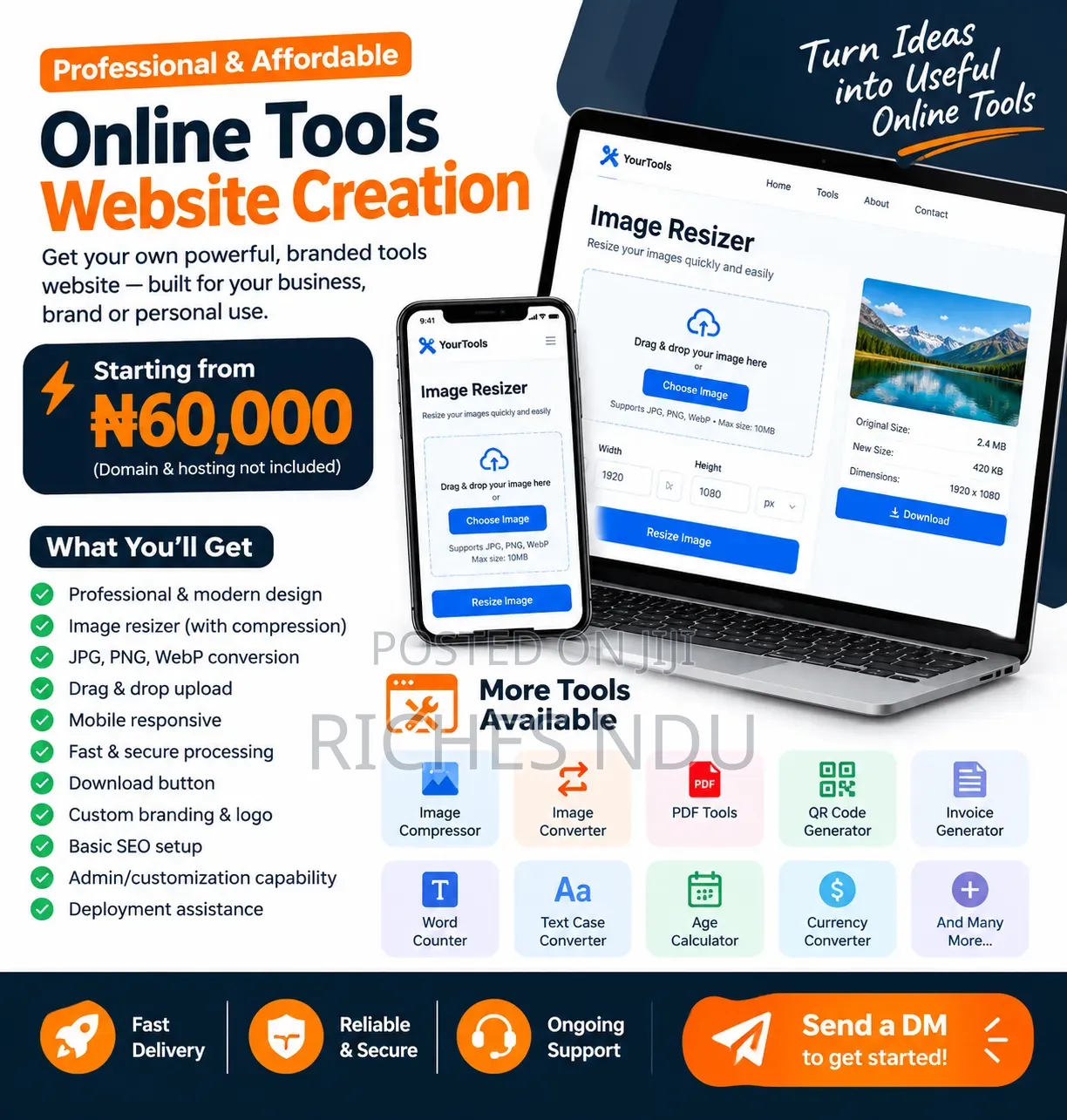 I Will Build Custom Online Tools & Web Apps | ₦60k–₦100k/Tool