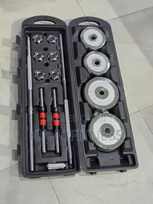 50KG Home Gym Dumbbell & Barbell Set With Case