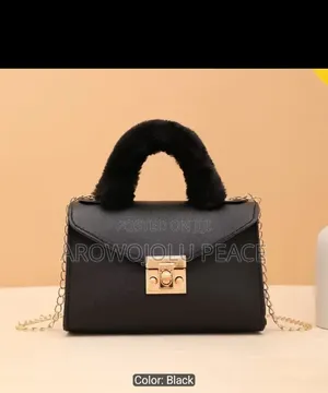 Classy Black Shoulder Bag With Scarf - Brand New