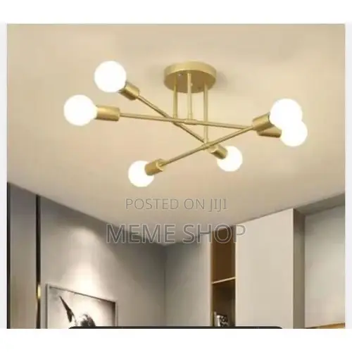 Chandelier 6in1 Chandalier Dropping Ceiling L, Pendant ,Light (Gold)