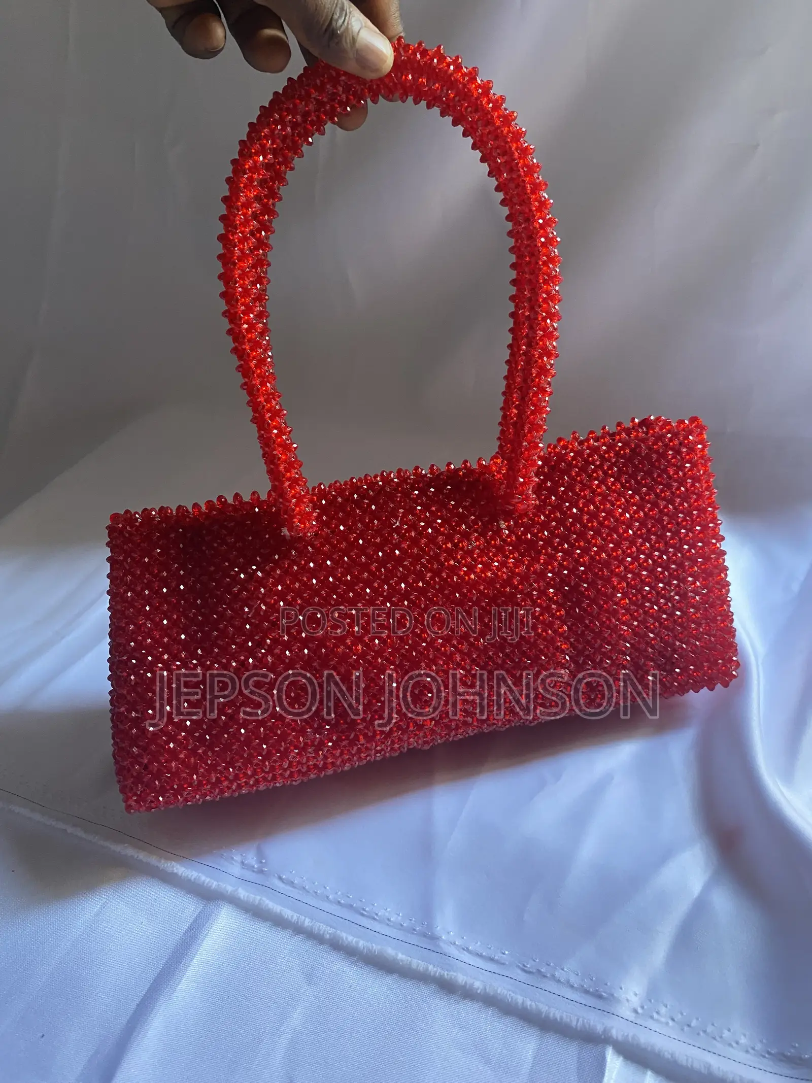 Red Crystal Beaded Bag