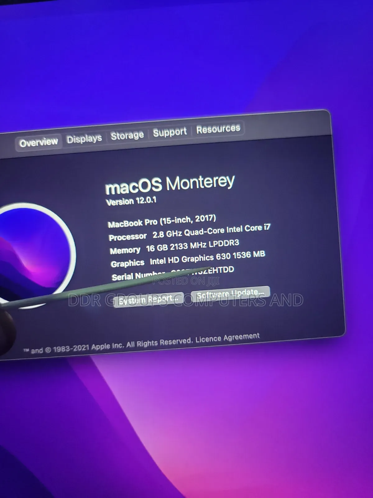 Laptop Apple MacBook Pro 2017 16GB Intel Core i7 SSD 256GB