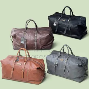 Leather Travel Duffel Tote Bag Overnight Weekender Bag