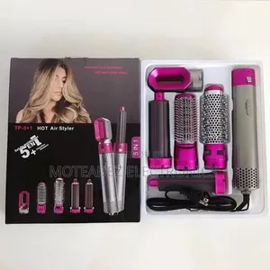 5 in 1 Detachable Hot Air Comb, Straightener, Styler, Curler