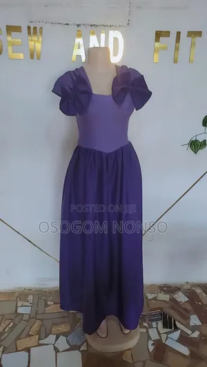 “Elegant Purple/Lilac Bow Dress for Ladies