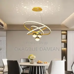 Interlocking Oval Rings in Gold and White, With Built-in LED Lighting