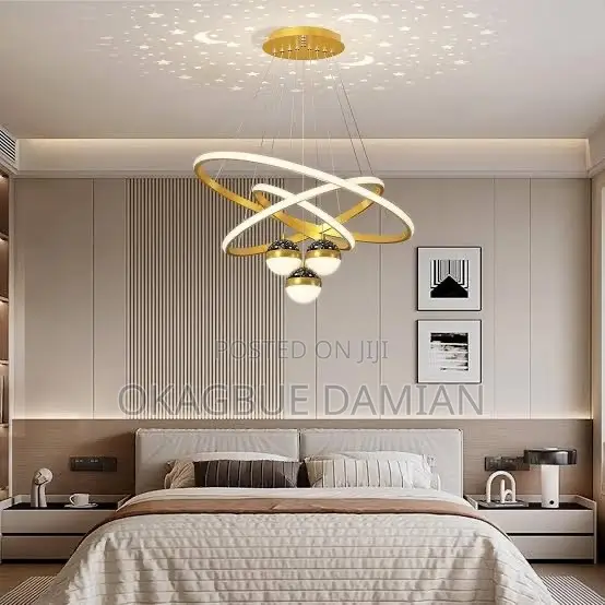 Interlocking Oval Rings in Gold and White, With Built-in LED Lighting