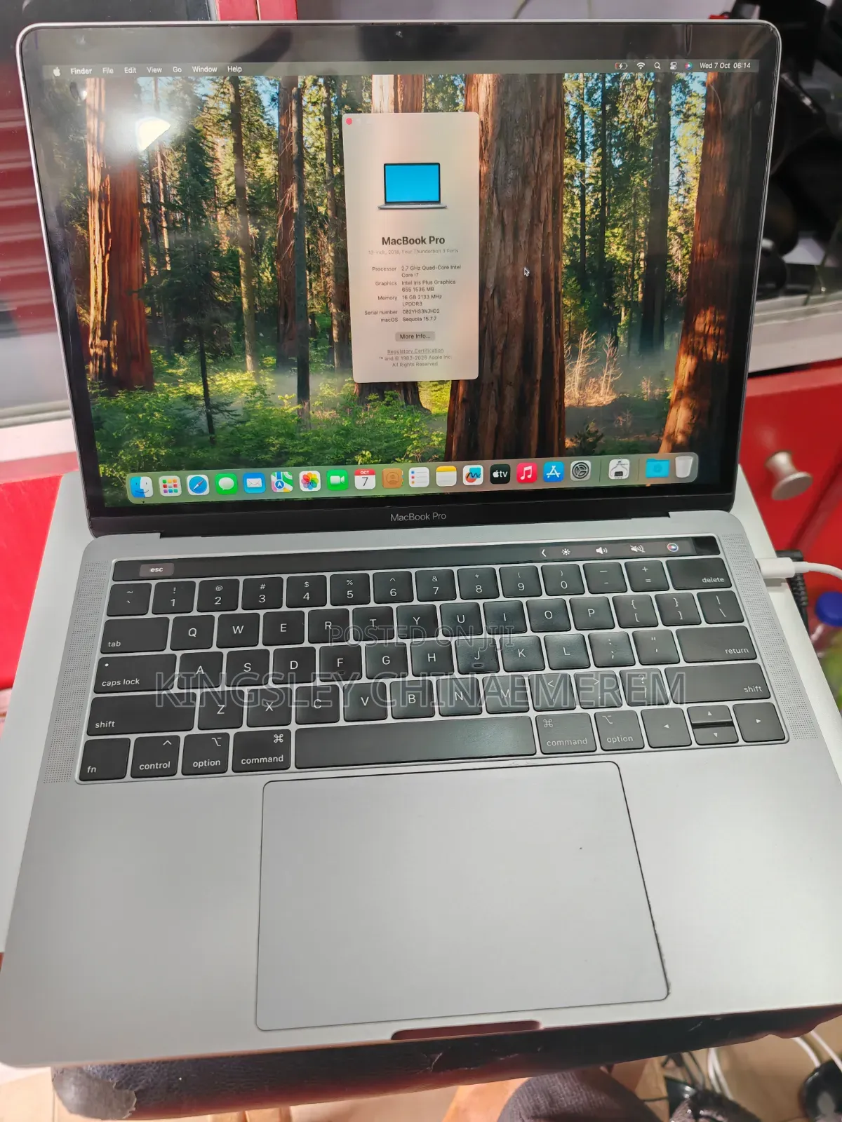 Laptop Apple MacBook Pro 2018 16GB Intel Core i7 SSD 256GB