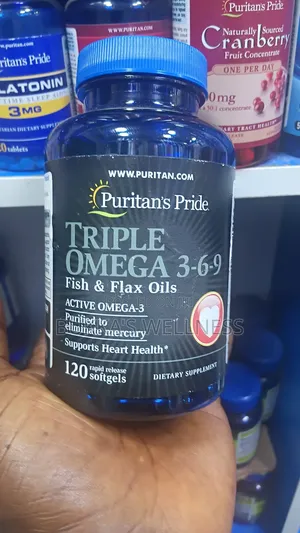 Puritan’s Pride Triple Omega 3-6-9 Fish, Flax & Oils – 120 Softgels