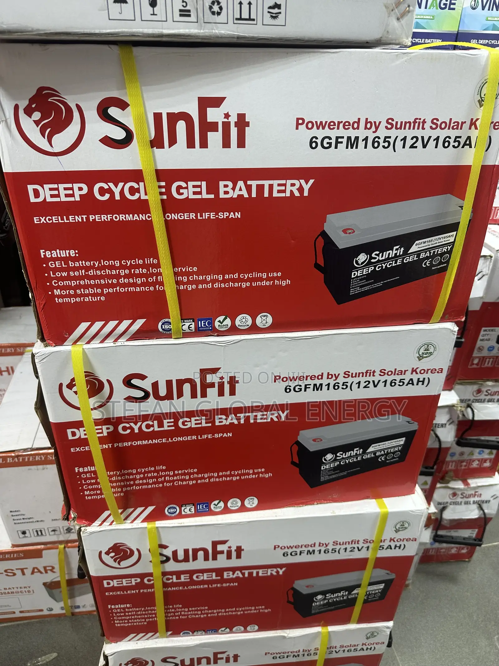 165Ah. 12v Deep Cycle Gel Solar Battery