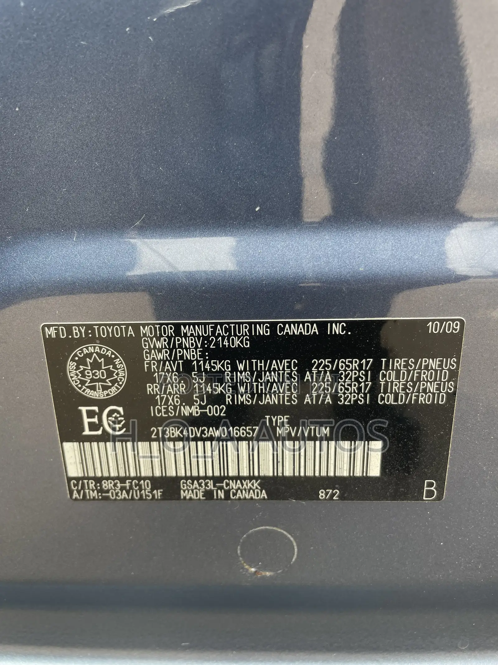 Toyota RAV4 3.5 2010 Blue