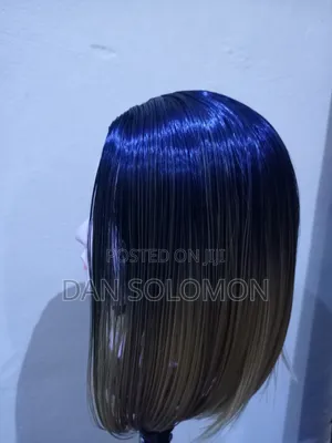 Bob Wig Black and Golden Colour