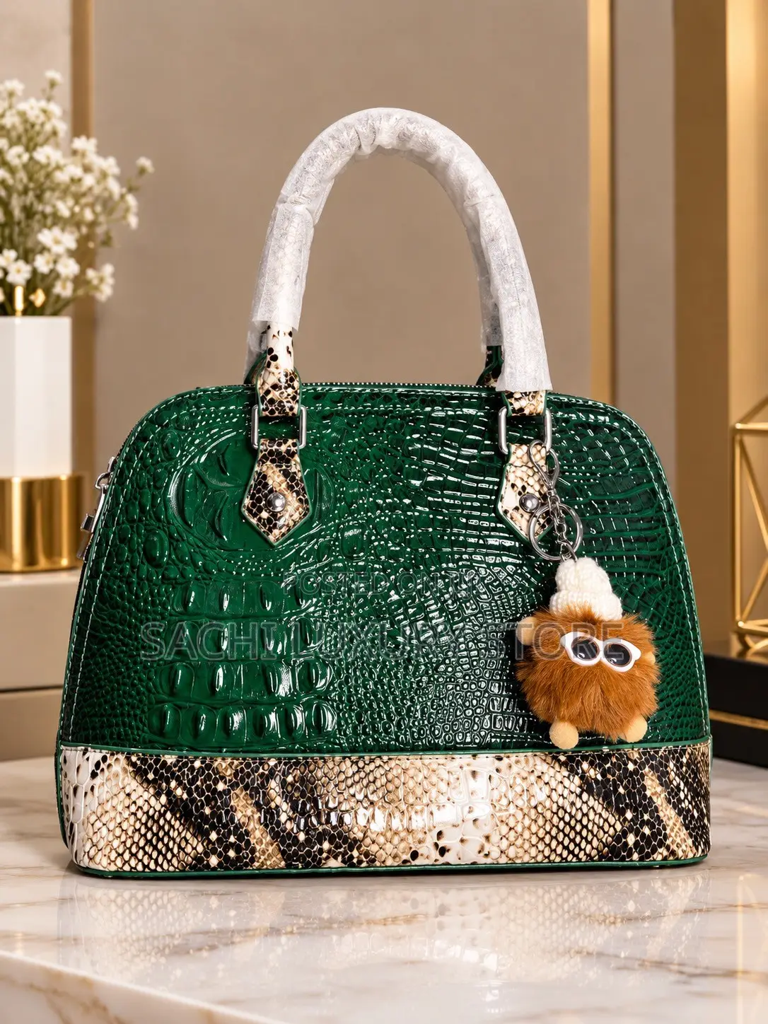 Midi Crocodile Skin Bag