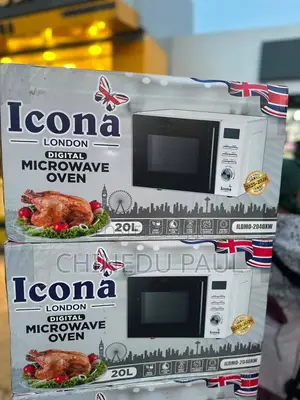 20l White Icona London Digital Microwave