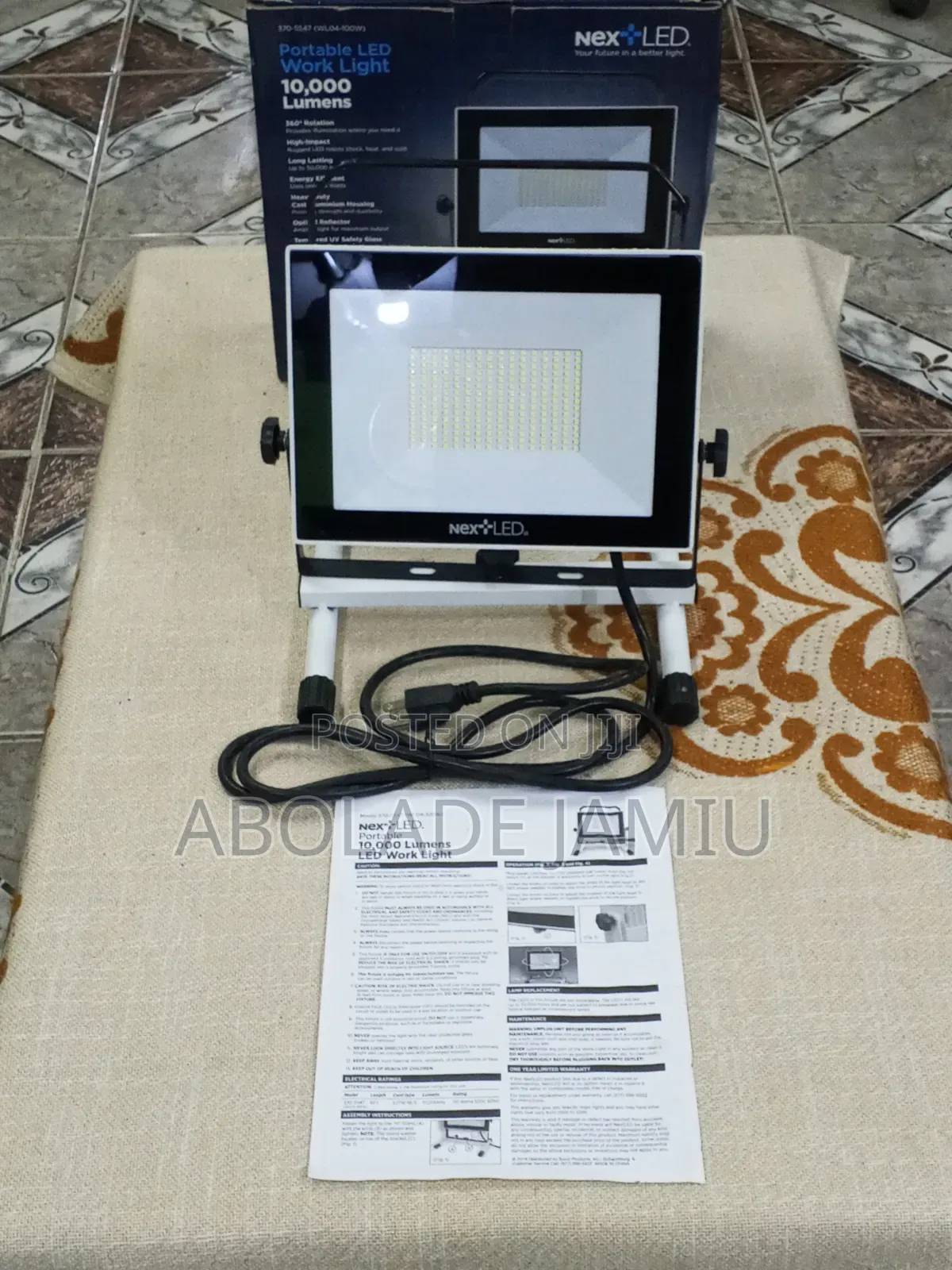 Next LED 10000 Lumens Portable Work Light Model 370-5547 (WL04-100W)
