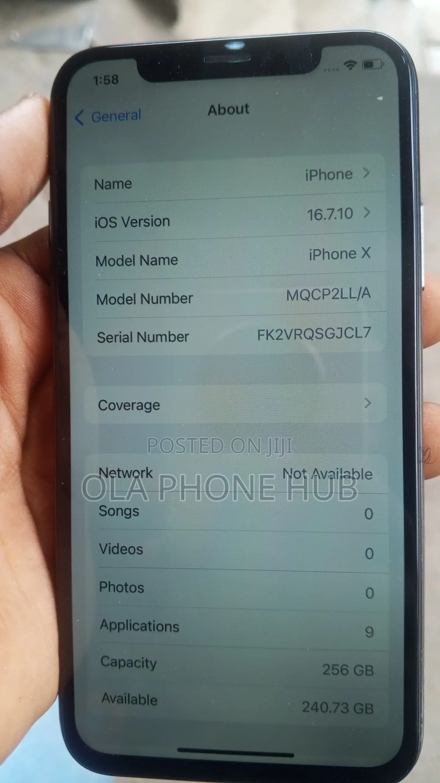 Apple iPhone X 256 GB Black