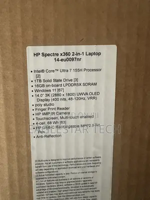 New Laptop HP Spectre 14 16GB Intel Core Ultra 7 SSD 1T
