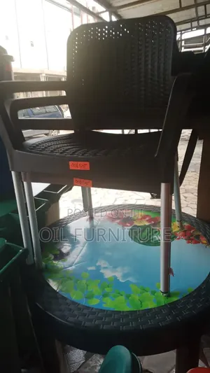 ​Modern Rattan Weave Plastic Armchair With Aluminium Legs (OK PLAST)