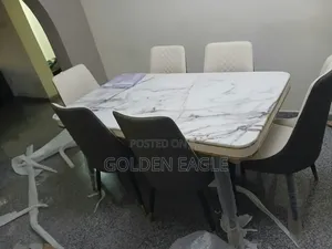 6set Marble Dinning Table and Chair
