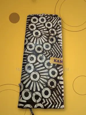 Brown and Cream Circles (KAM) Adire 5 Yards