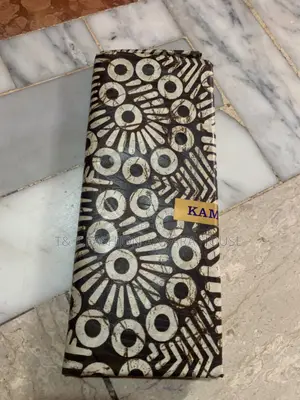Brown and Cream Circles (KAM) Adire 5 Yards
