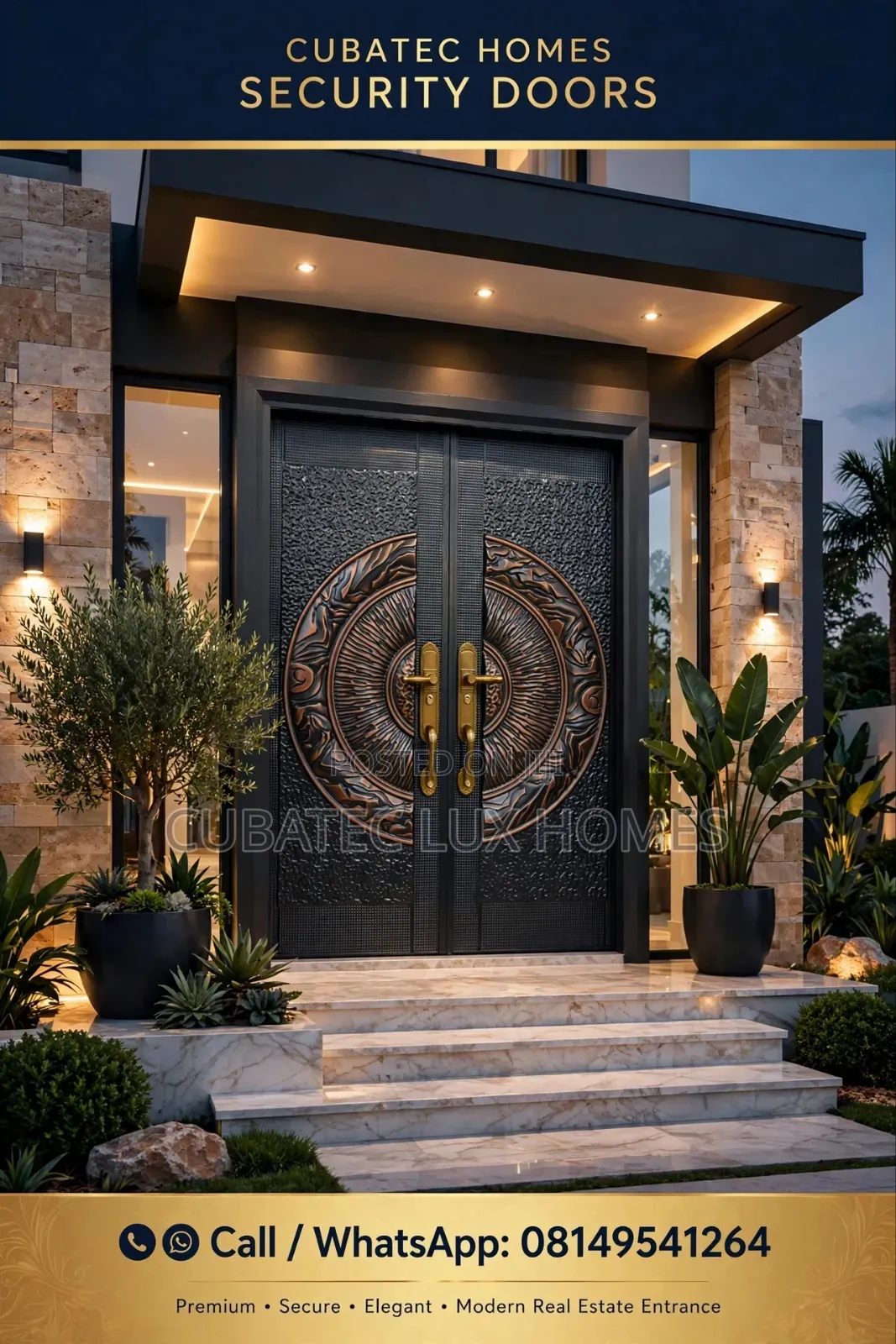 5ft by 7ft Luxury Security Entrance Door