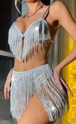 Fringed Silvery Lingerie Set