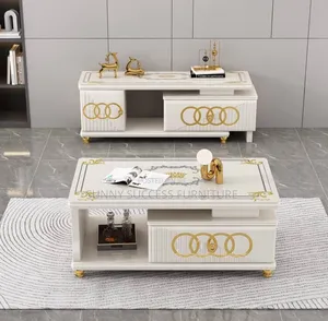 Luxury Center Table and TV Console Media Stand Set