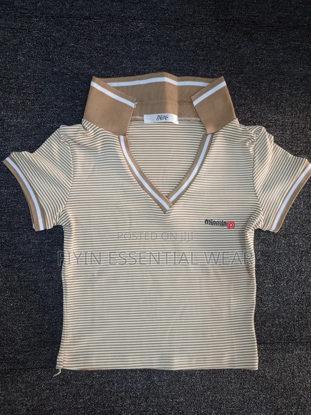 Stylish Striped Collared Top