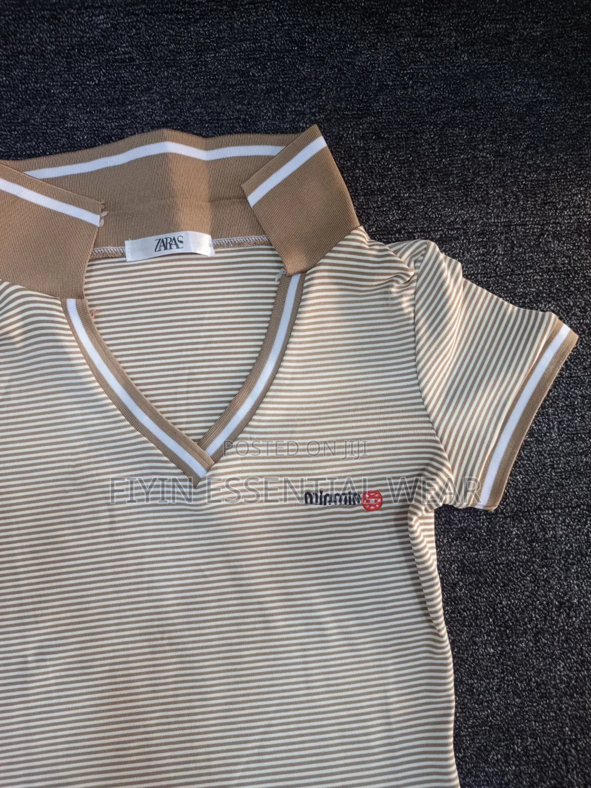 Stylish Striped Collared Top