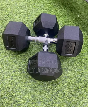 Solid Hexagon Dumbbell Set 10kg X 2 = 20kg
