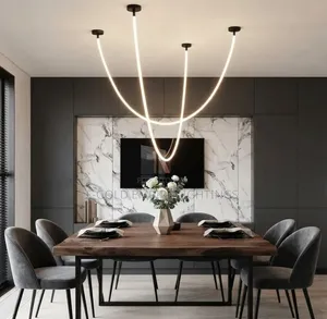 Modern LED Wave Pendant Light – Luxury Curved Hanging Ceiling Light