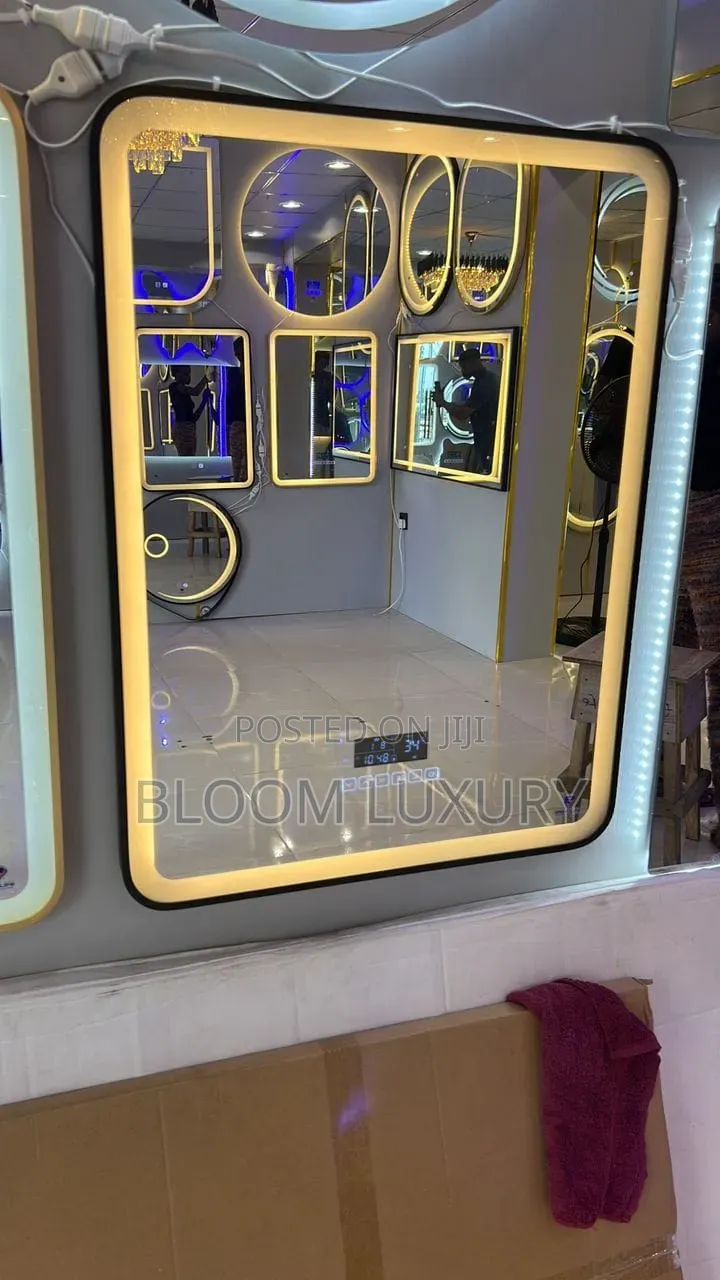 Black/Gold Framed Bluetooth LED Mirrors