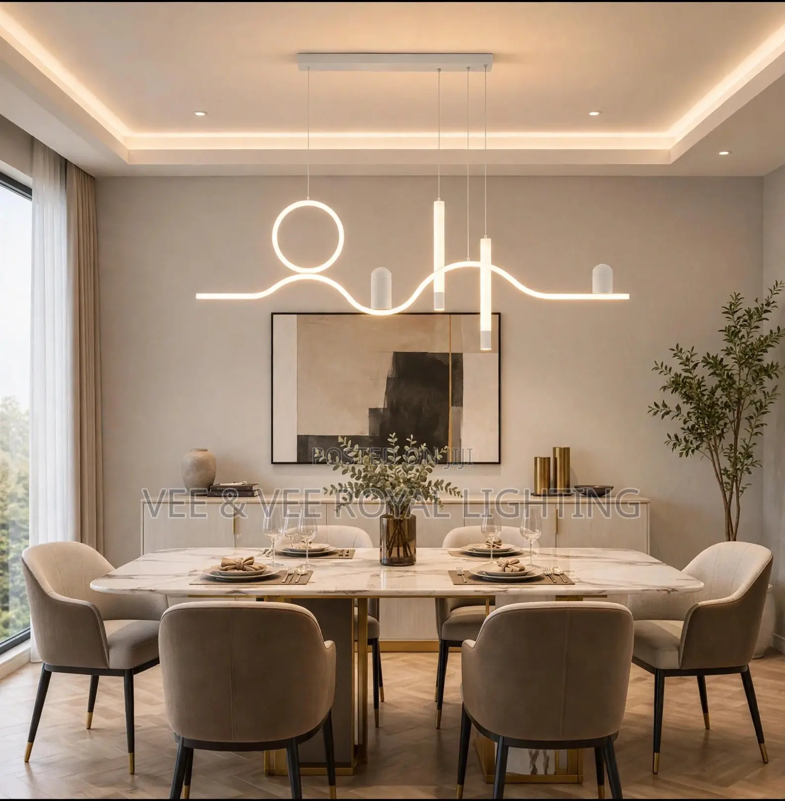 Modern Luxury Led Linear Chandelier - For Dining, Kitchen, Restaurants