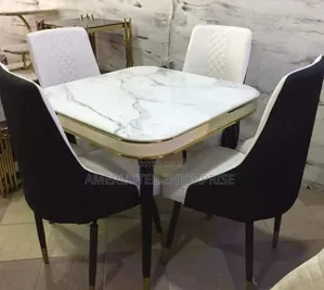 Double Layer Marble Top Dining Set