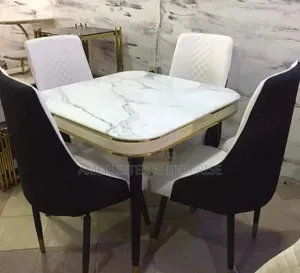 Double Layer Marble Top Dining Set