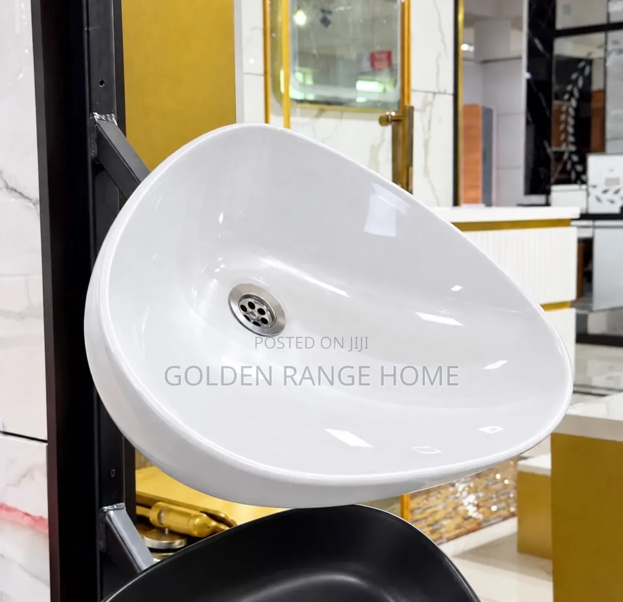White Curved Design Wash Hands Basin