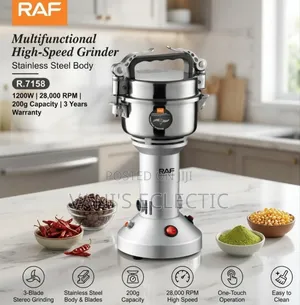Powerful RAF Stainless Steel Dry Food, Coffee and Spice Grinder 200g